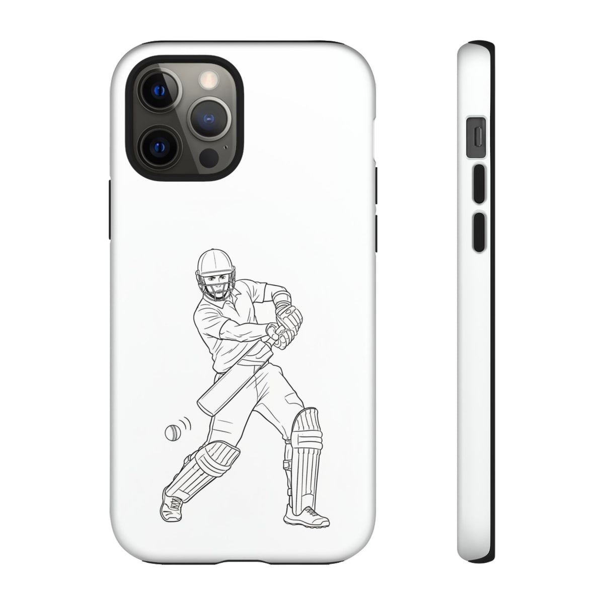 Phone Case, Cricket Batsman Sketch, Tough Case