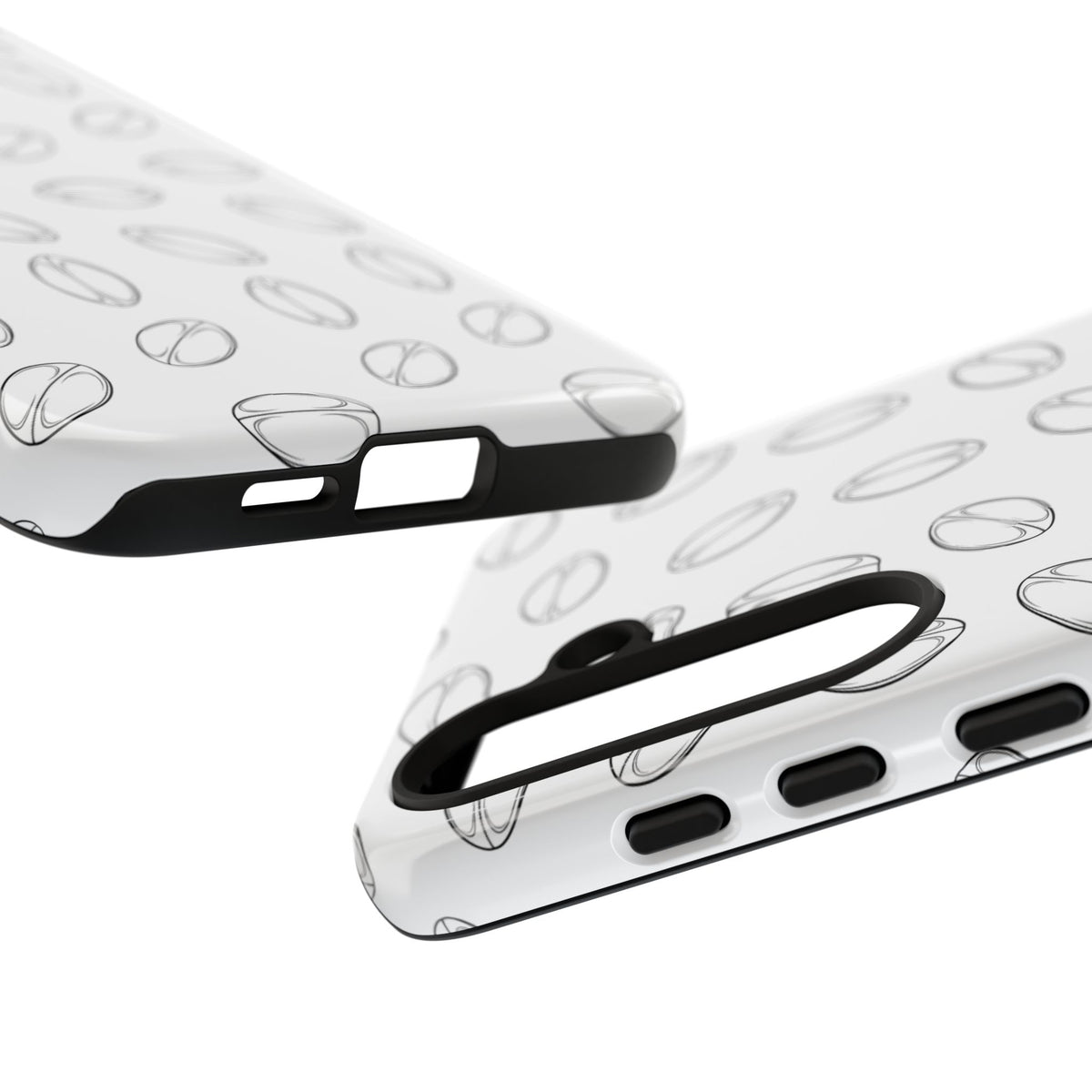 Phone Case, Rugby Ball Minimalist Sketch Pattern, Tough Case