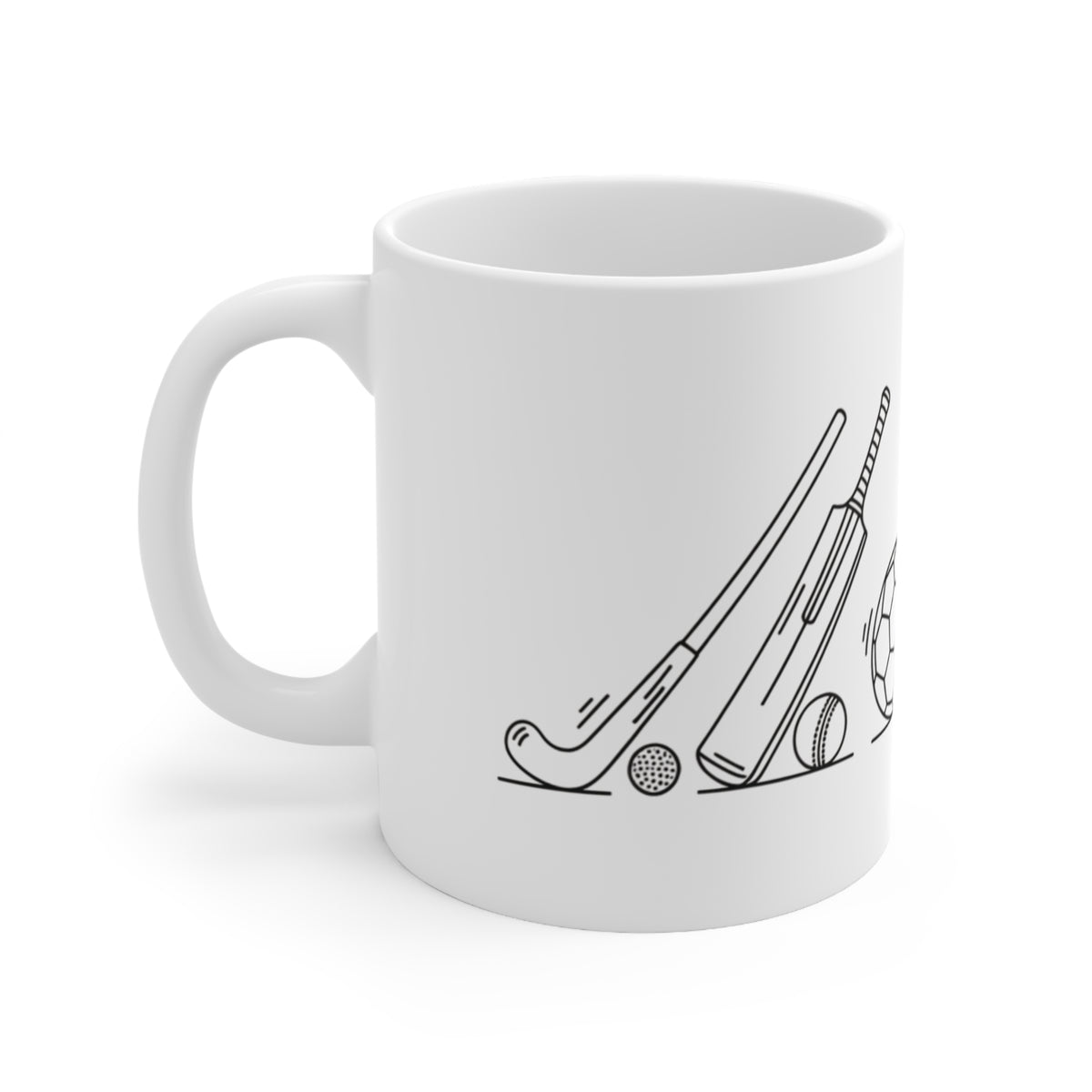 Mug, Youth Sports Minimalist Line Art design, Hockey, Cricket, Football, Rugby, Run & Swim Gear, 325ml / 11oz or 440ml / 15oz