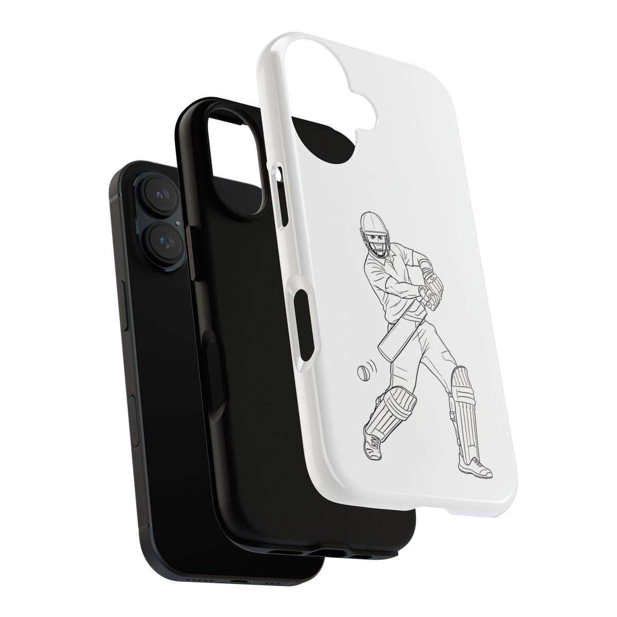Phone Case, Cricket Batsman Sketch, Tough Case