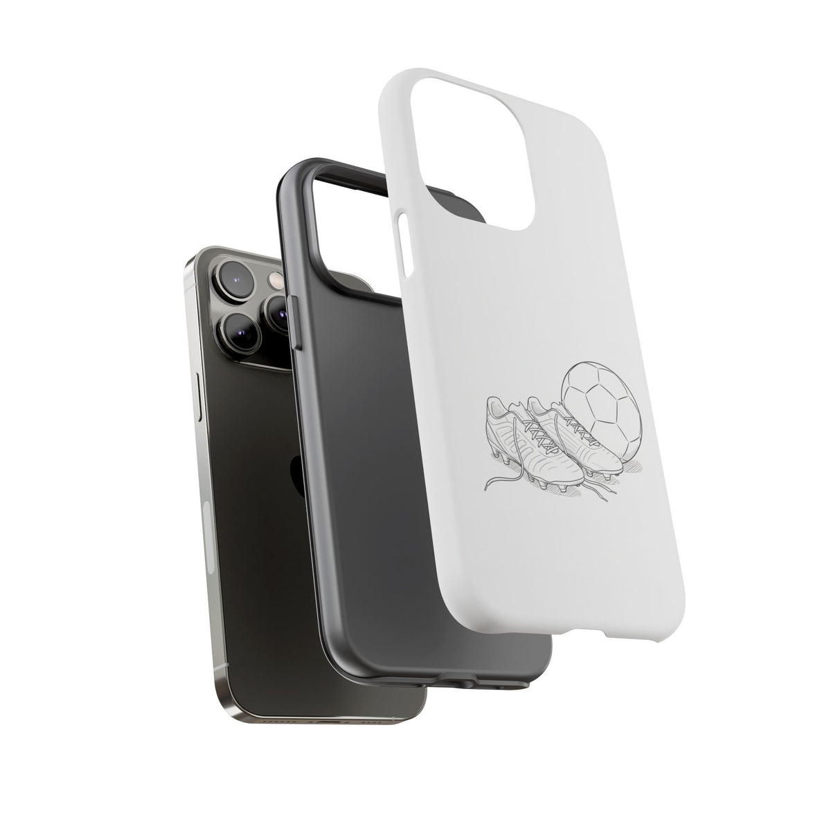 Phone Case, Football Boots & Ball Sketch , Tough Case