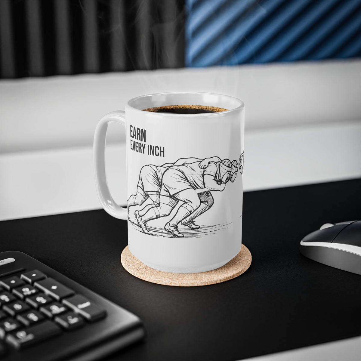 Mug, Rugby Scrum , Earn Every Inch, Ceramic, 325ml / 11oz or 440ml / 15oz