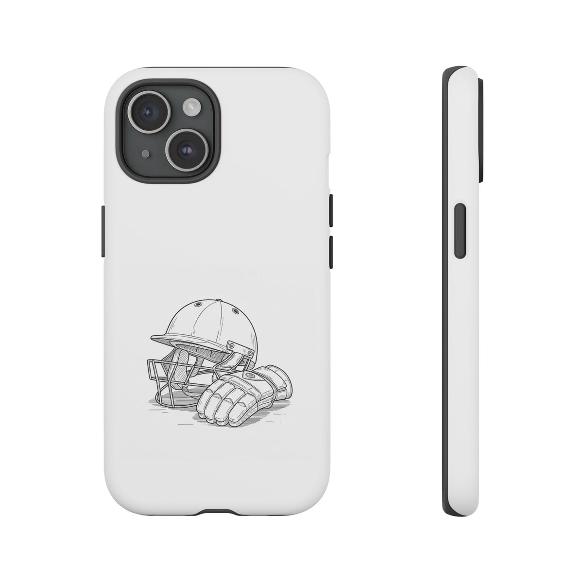Phone Case, Cricket Gloves & Helmet Sketch, Tough Case