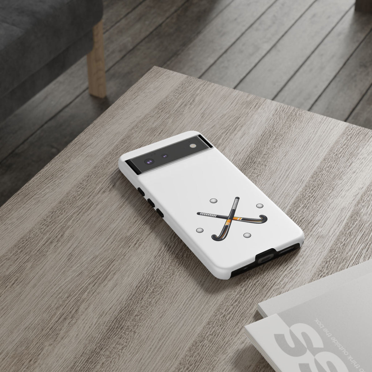 Phone Case, Hockey Crossed Sticks & Balls Design, tough Case