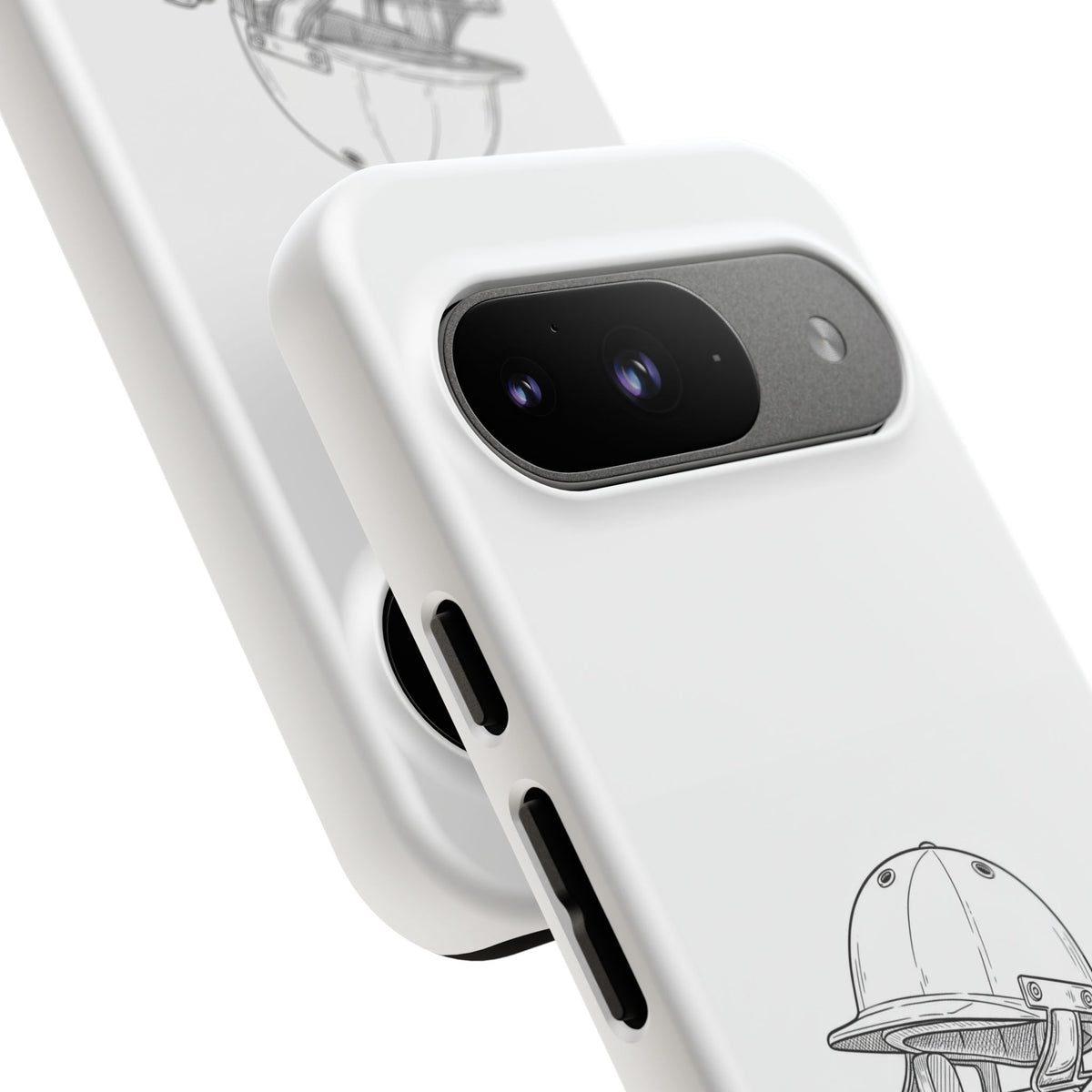 Phone Case, Cricket Gloves & Helmet Sketch, Tough Case