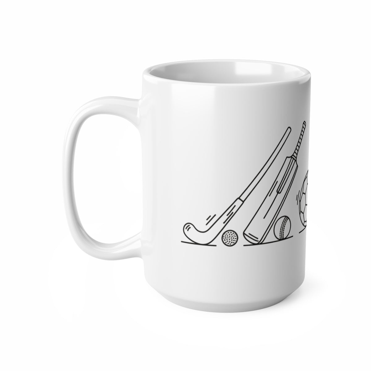 Mug, Youth Sports Minimalist Line Art design, Hockey, Cricket, Football, Rugby, Run & Swim Gear, 325ml / 11oz or 440ml / 15oz