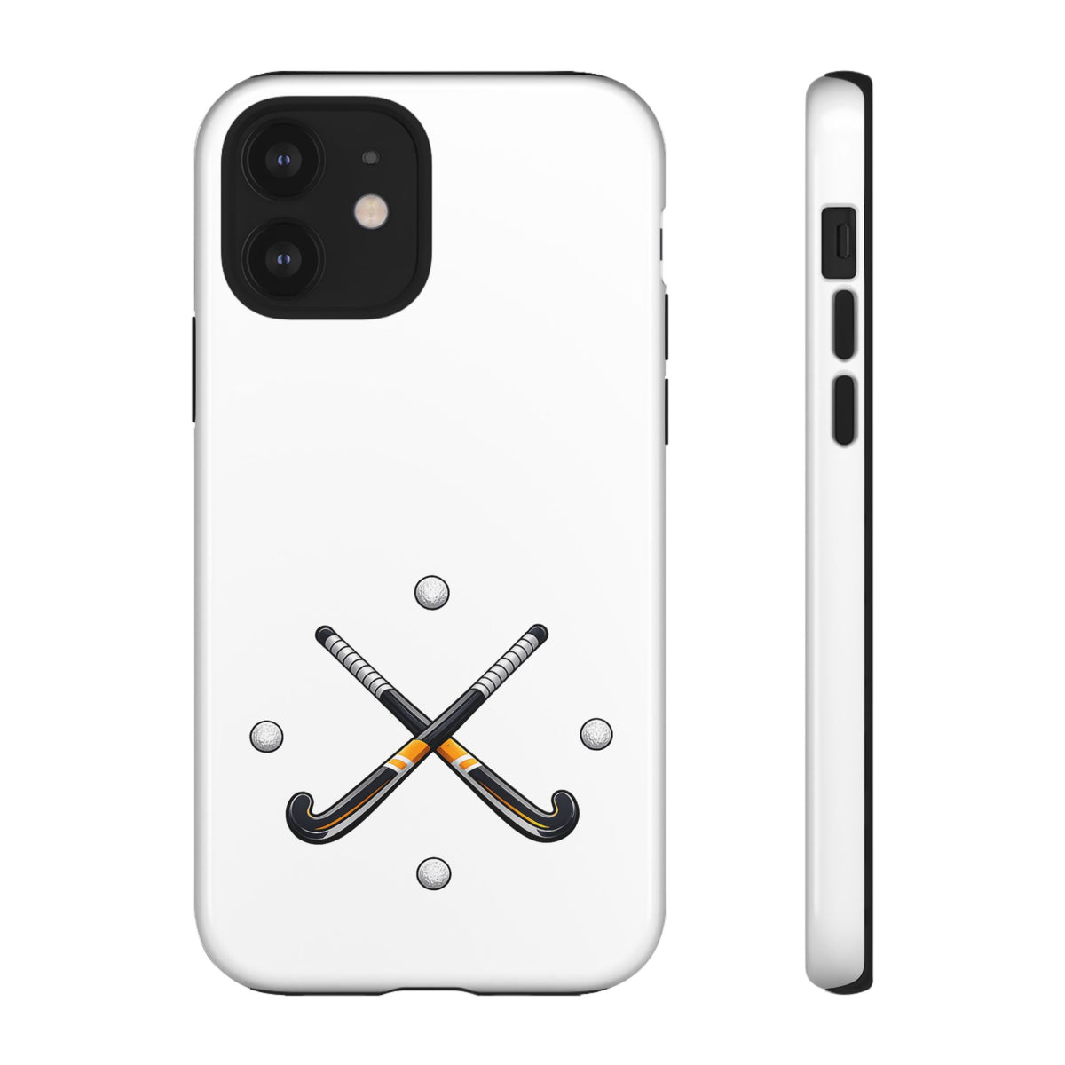Phone Case, Hockey Crossed Sticks & Balls Design, tough Case