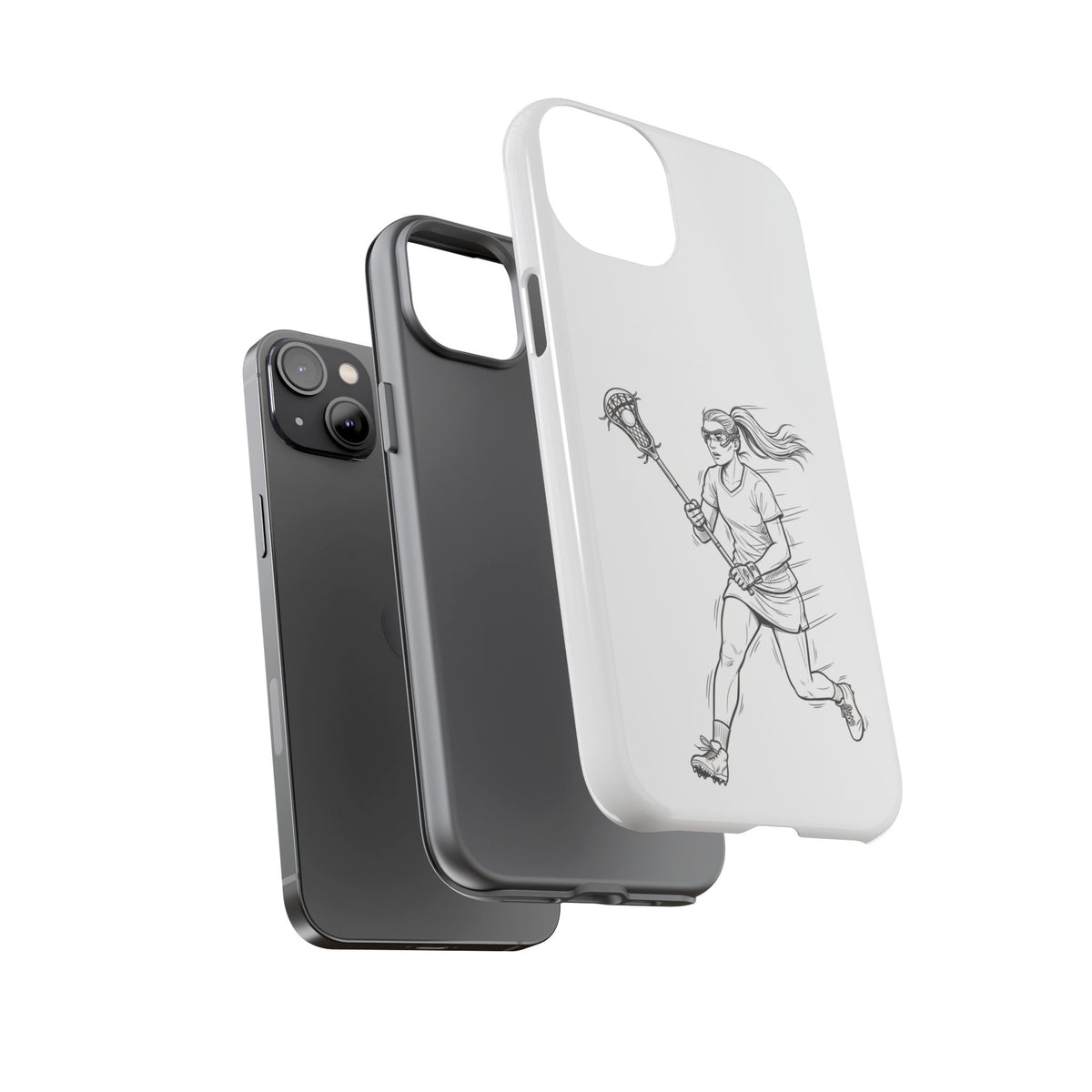 Phone Case, Lacrosse Player Sketch, Tough Case
