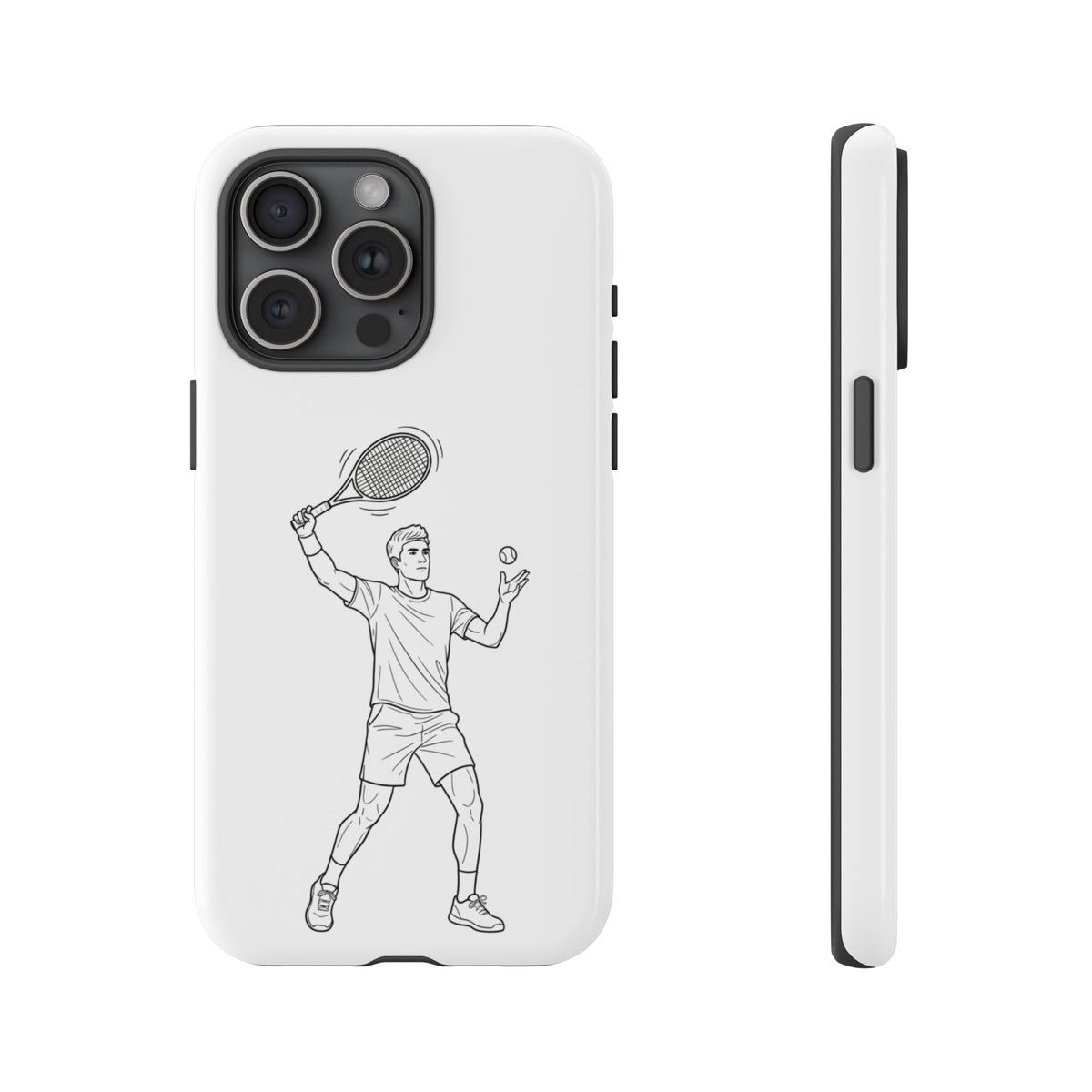 Phone Case, Racket Sports, Tennis Player overhead shot Design, Tough Case