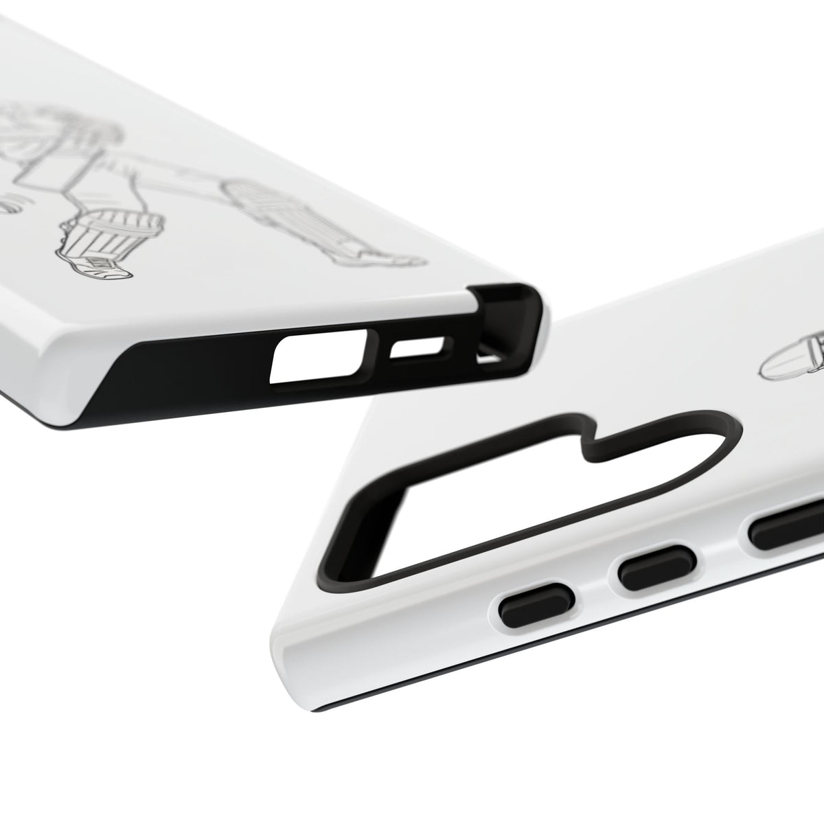 Phone Case, Cricket Batsman Sketch, Tough Case