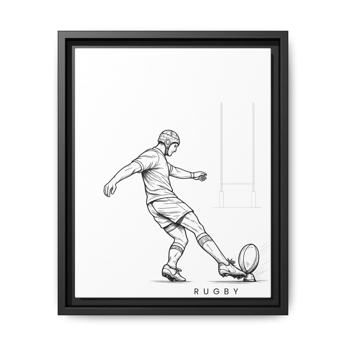 Print, Rugby Conversion Kick, Matte Canvas Print Framed Art