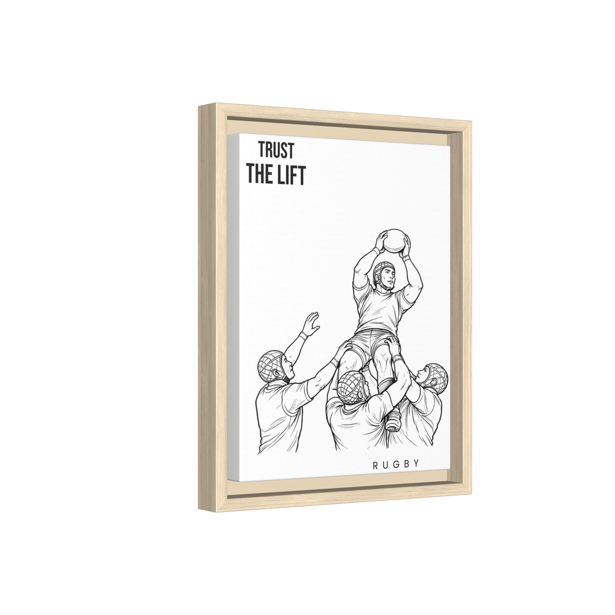 Print, Rugby Line-Out Trust The Lift , Matte Canvas Print Framed Art