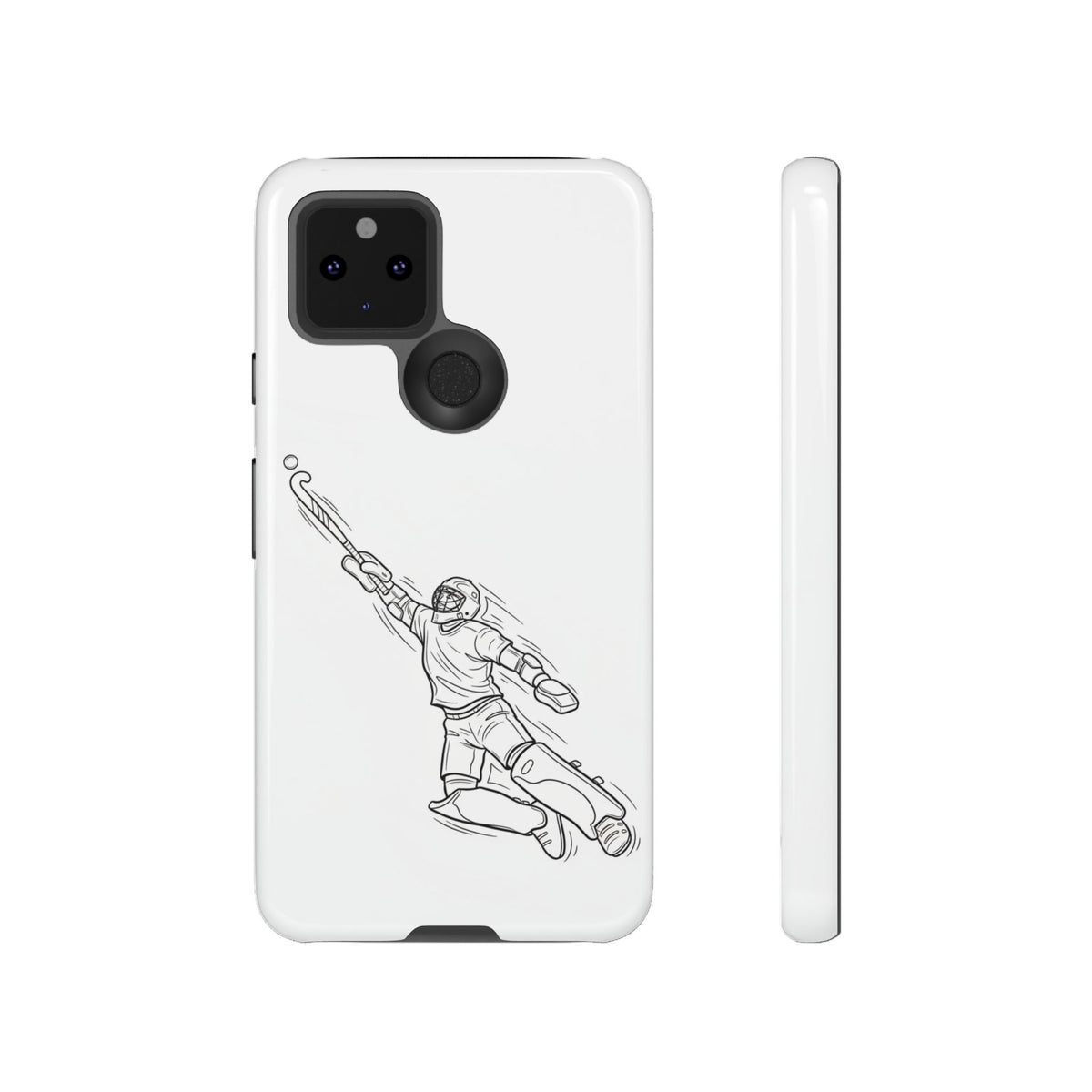 Hockey Goalkeeper Sketch Phone Case — Minimalist Sports Protective Cover