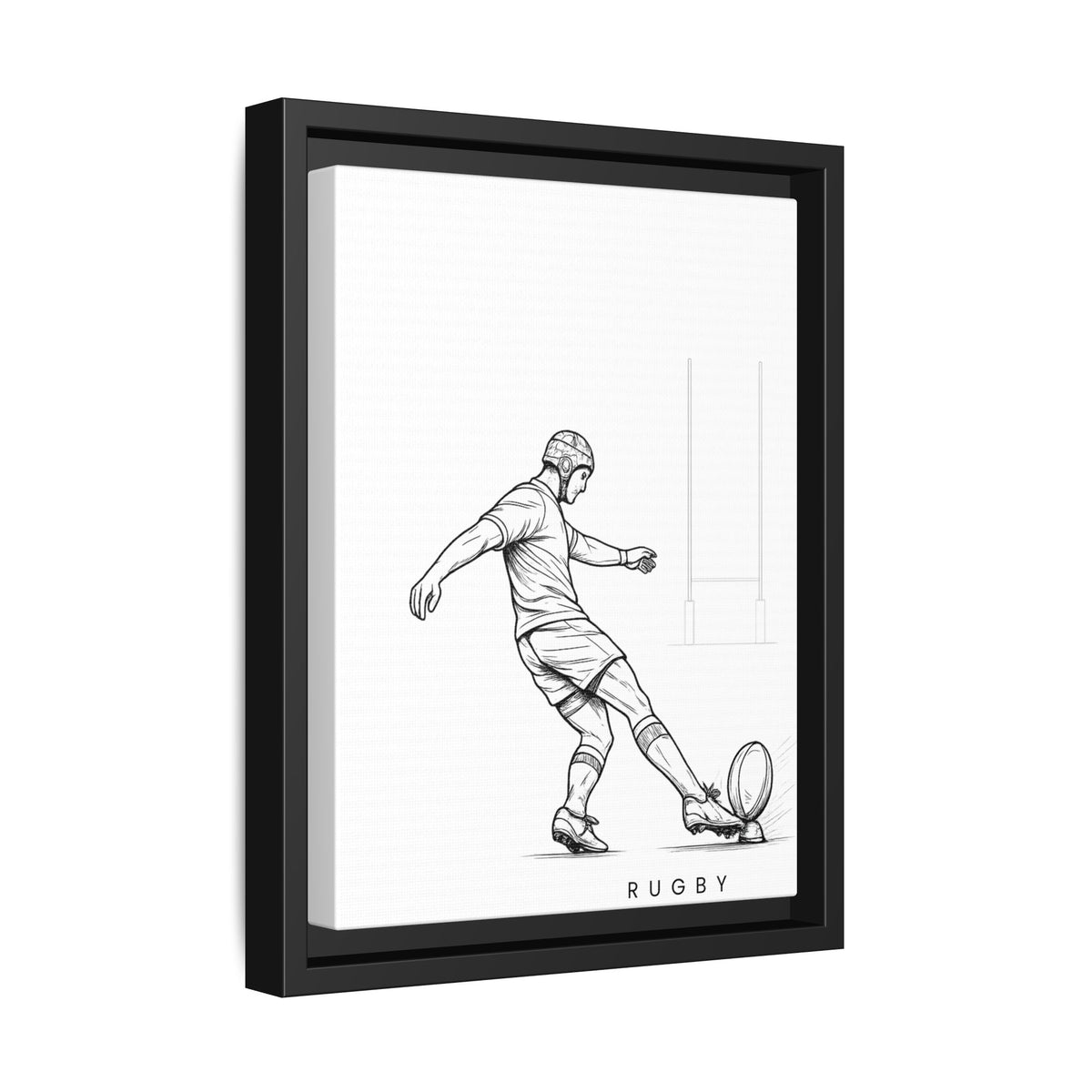 Print, Rugby Conversion Kick, Matte Canvas Print Framed Art