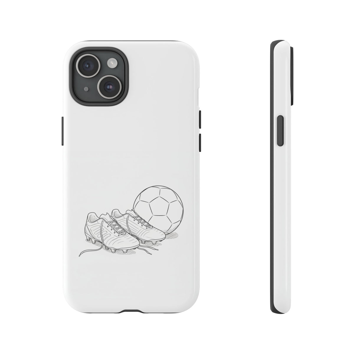 Phone Case, Football Boots & Ball Sketch , Tough Case