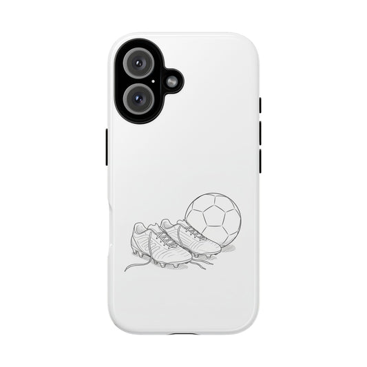 Phone Case, Football Boots & Ball Sketch , Tough Case