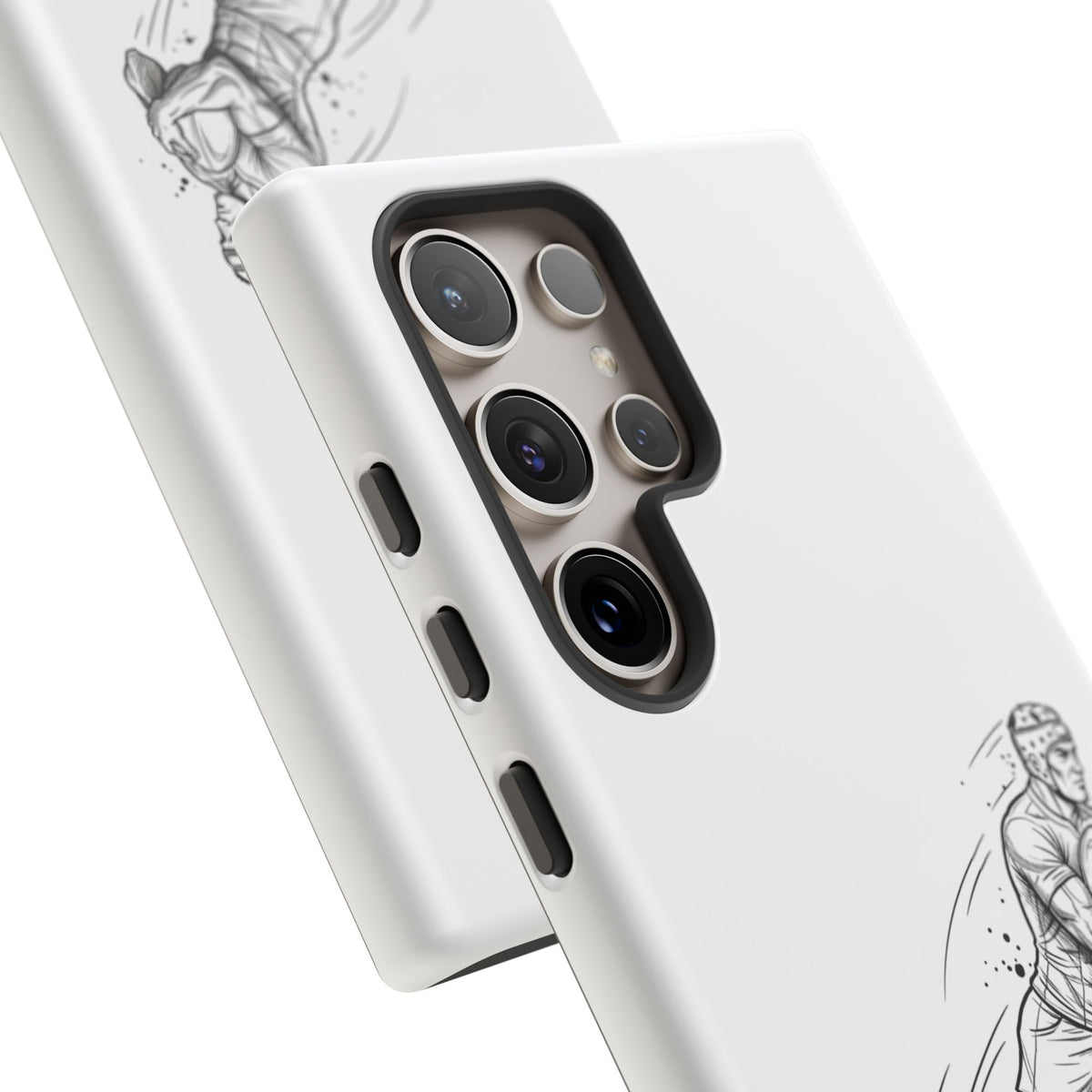 Phone Case, Rugby Try Swan Dive Minimalist Sketch design, Tough Case