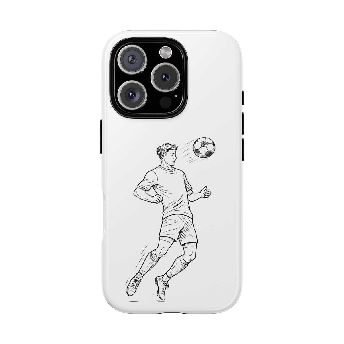 Phone Case, Football Chest-control Minimalist sketch Design, Tough Case