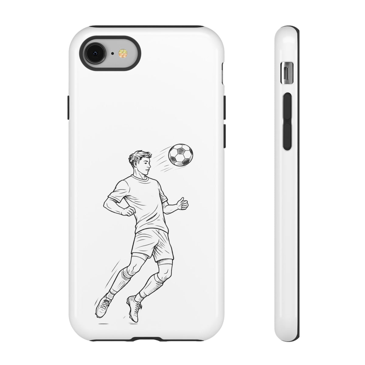 Phone Case, Football Chest-control Minimalist sketch Design, Tough Case