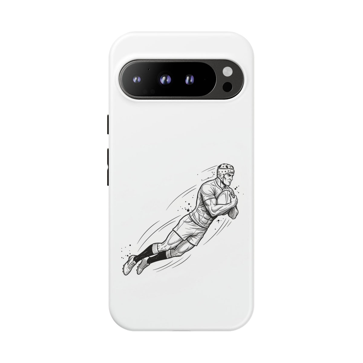 Phone Case, Rugby Try Swan Dive Minimalist Sketch design, Tough Case