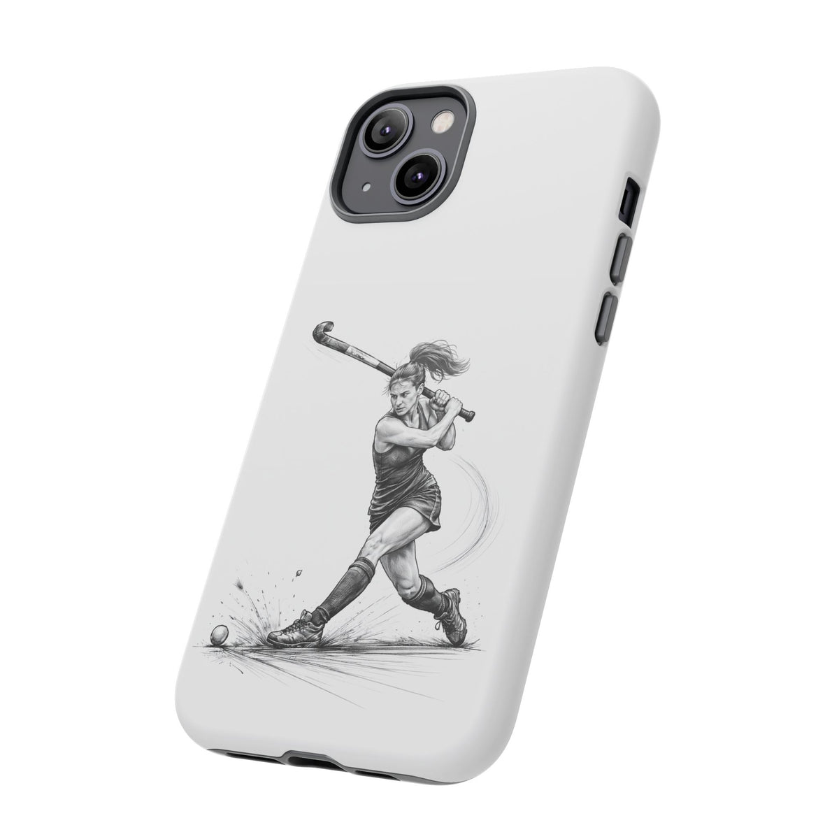 Phone Case, Hockey, Female Player "Tomahawk" shot design, Tough Case
