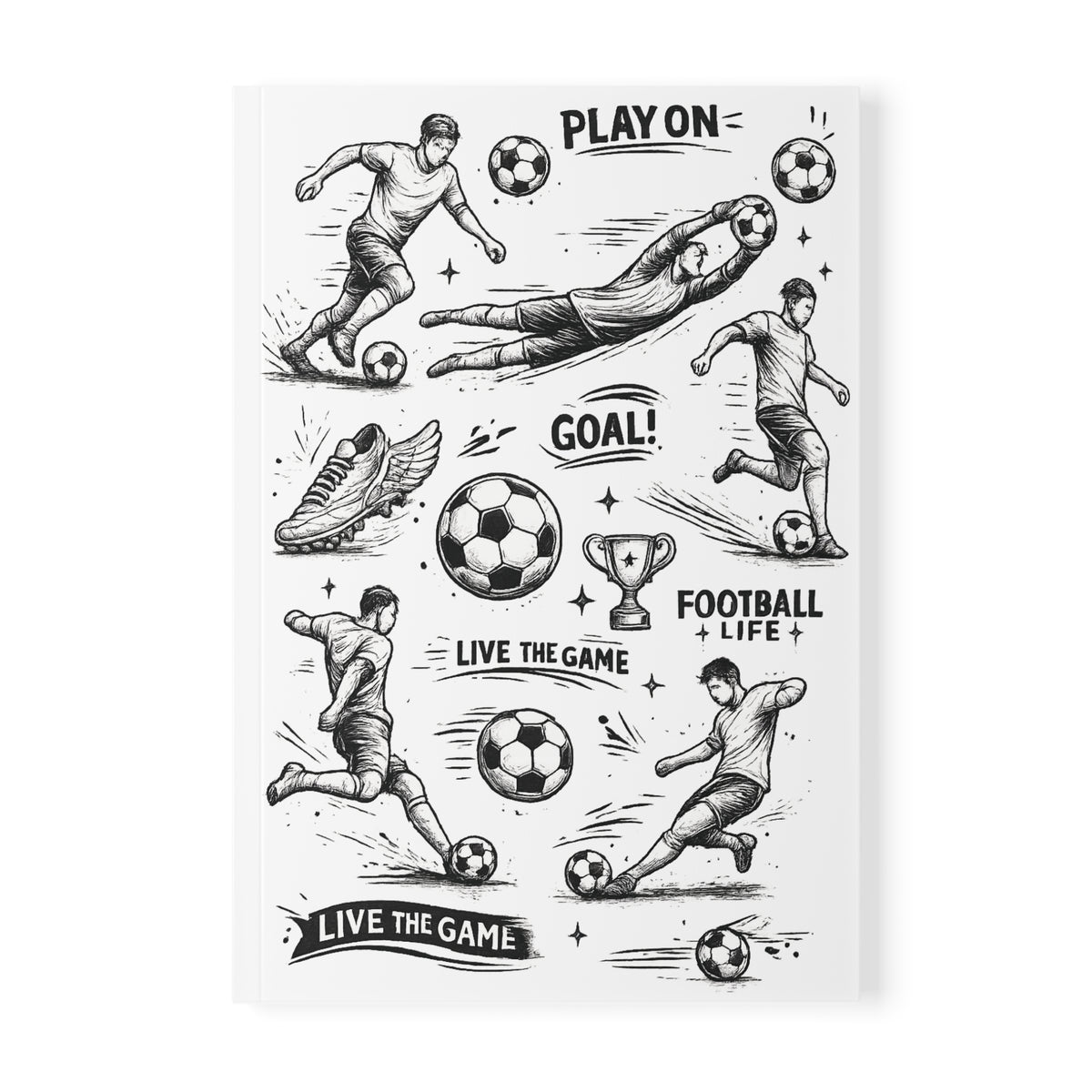 Notebook, Football Images design, A5, Softcover