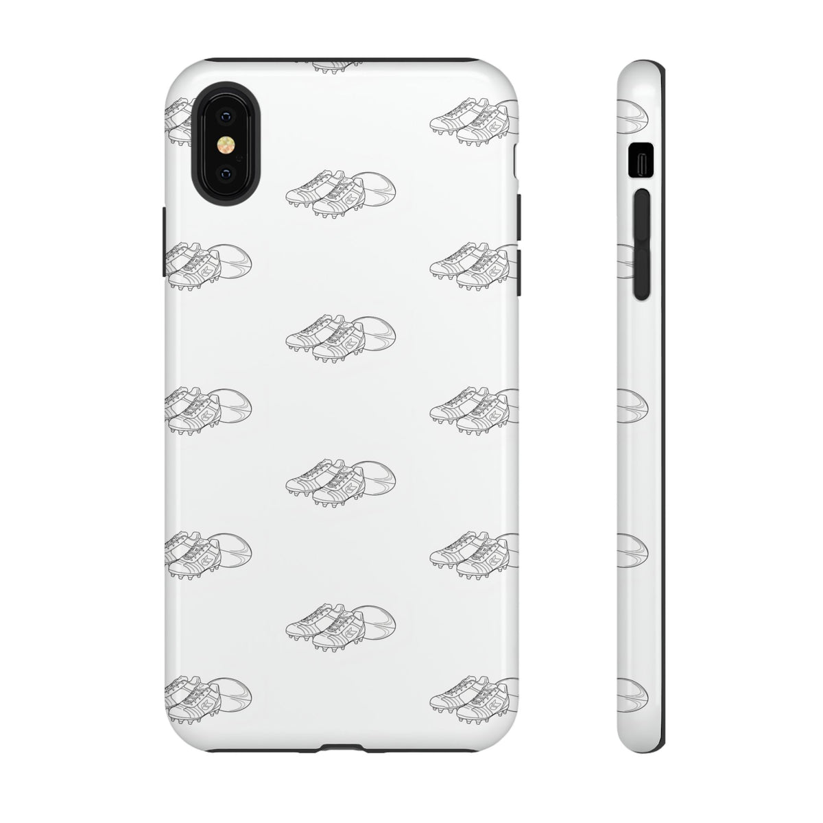 Phone Case Rugby Boots & Ball Repeat Pattern Tough Cases