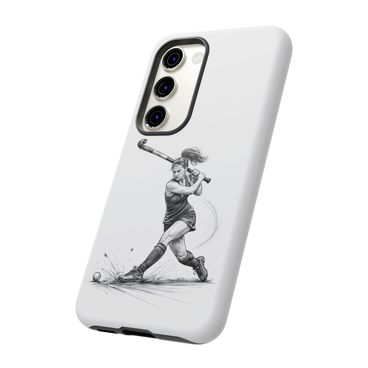 Phone Case, Hockey, Female Player "Tomahawk" shot design, Tough Case