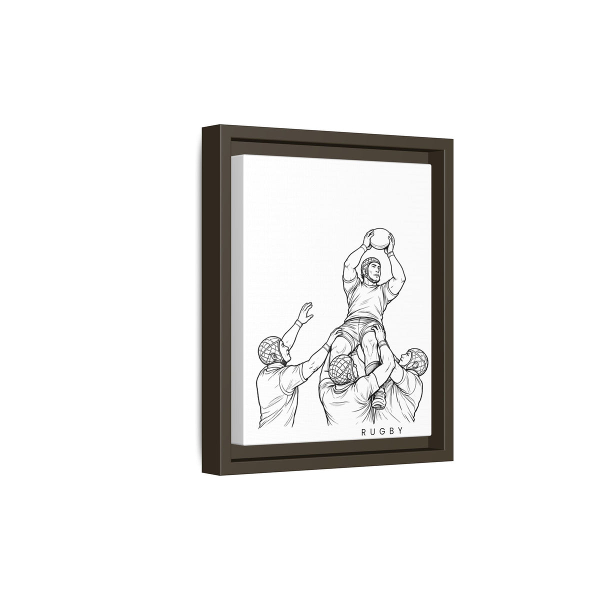 Print, Rugby Line-Out, Matte Canvas Print Framed Art