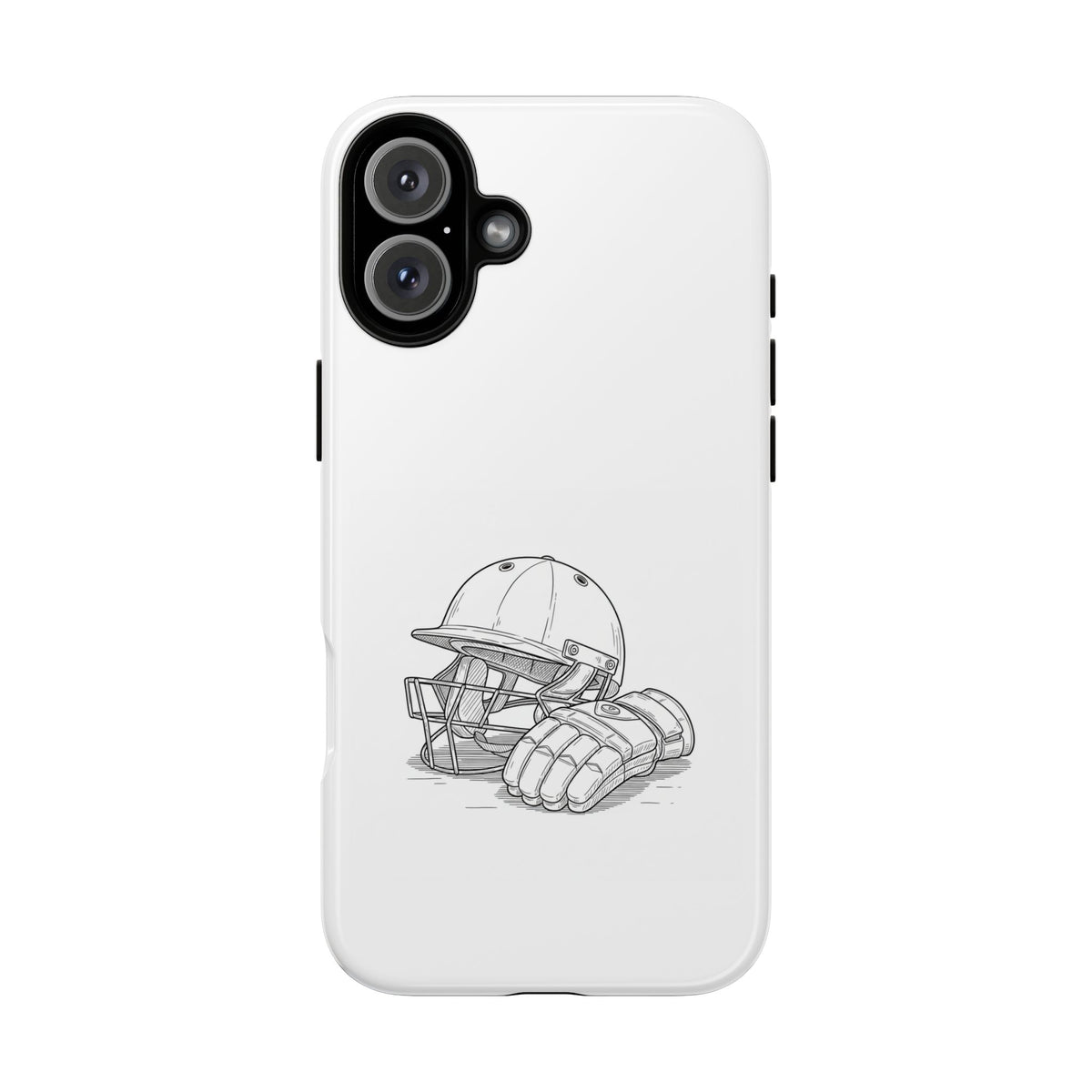Phone Case, Cricket Gloves & Helmet Sketch, Tough Case