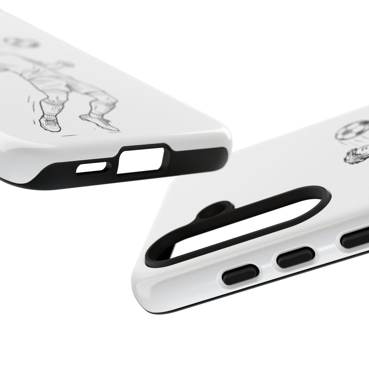Phone Case, Football Chest-control Minimalist sketch Design, Tough Case