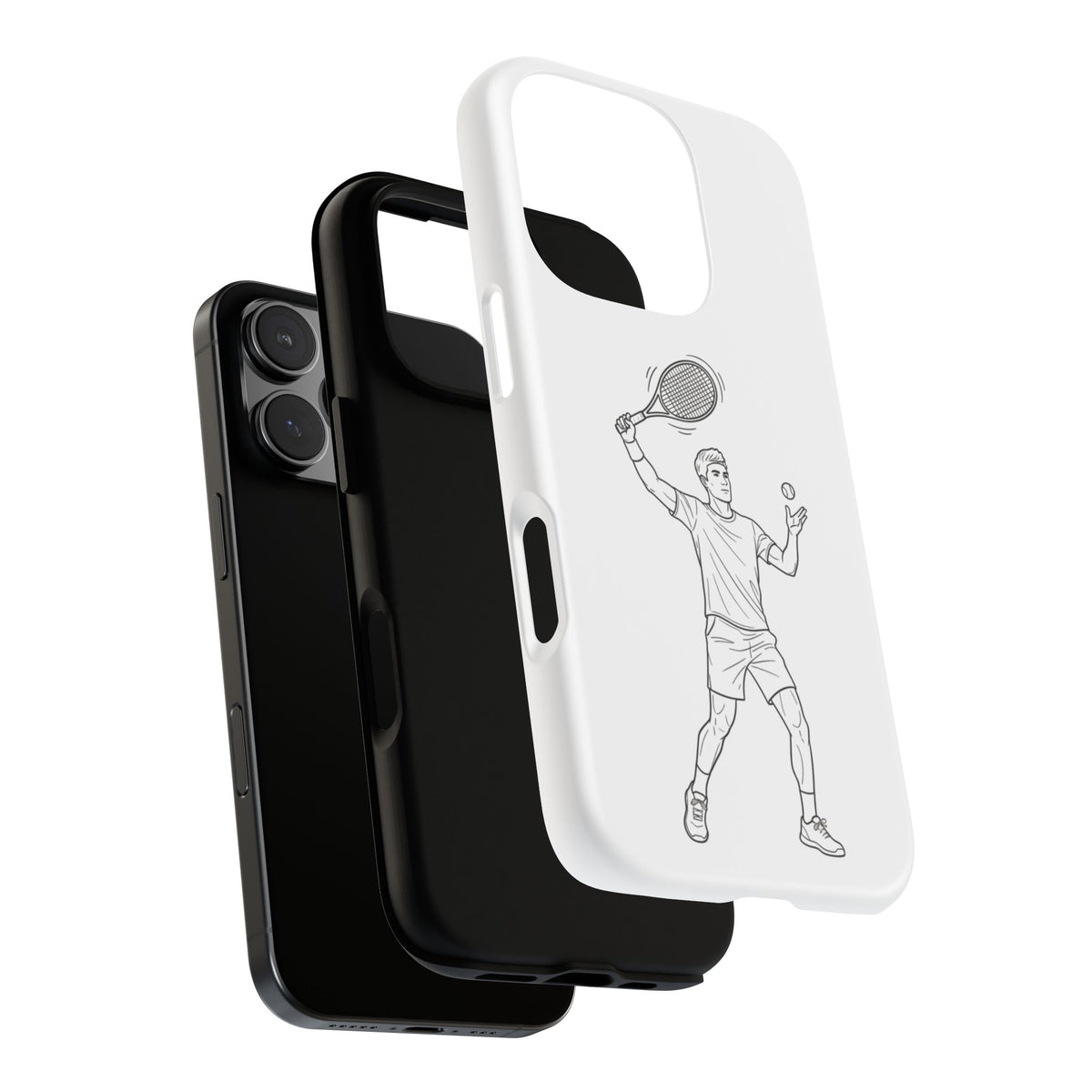 Phone Case, Racket Sports, Tennis Player overhead shot Design, Tough Case