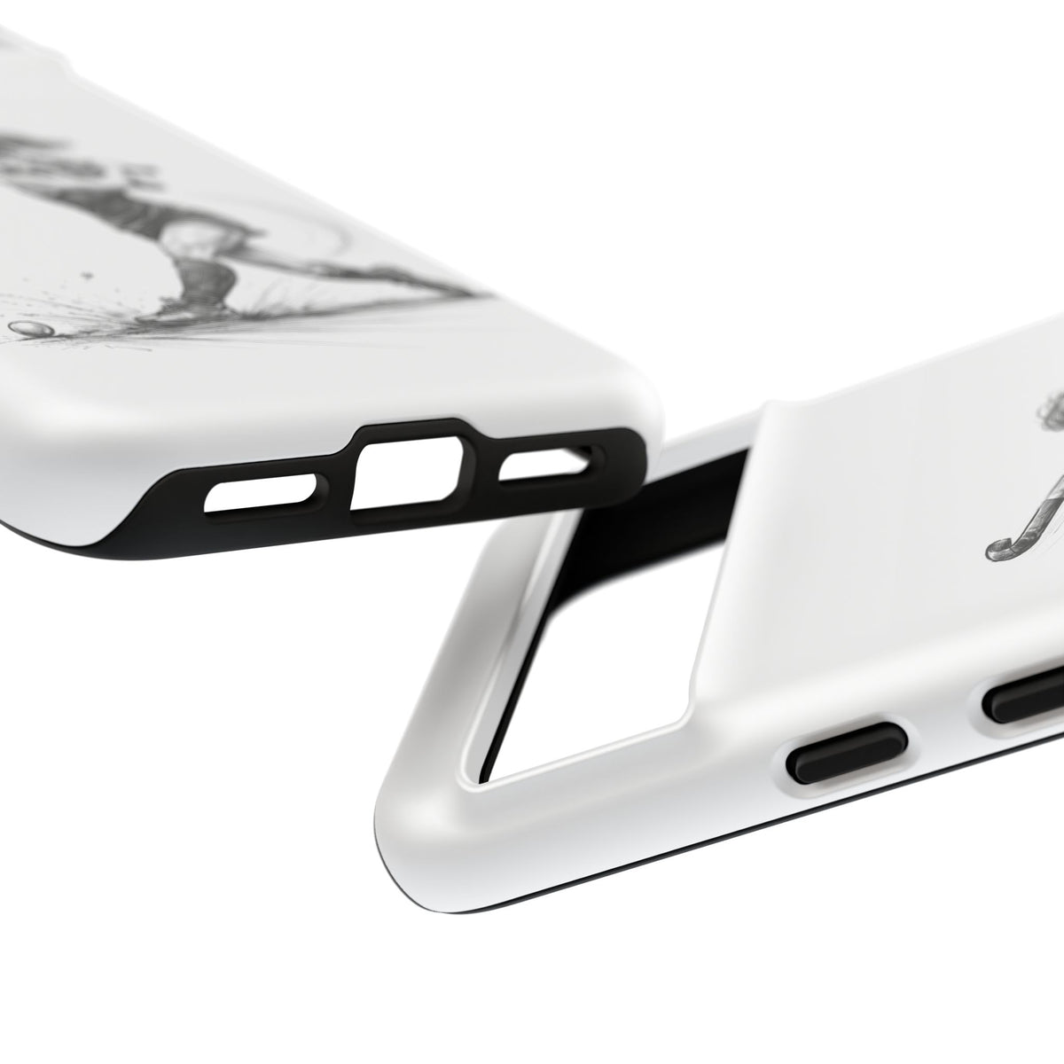 Phone Case, Hockey, Female Player "Tomahawk" shot design, Tough Case