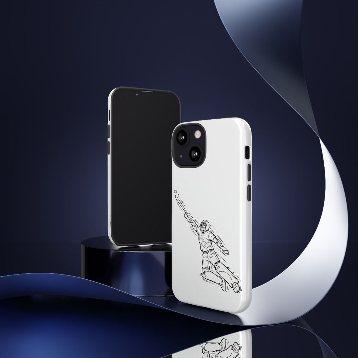 Hockey Goalkeeper Sketch Phone Case — Minimalist Sports Protective Cover