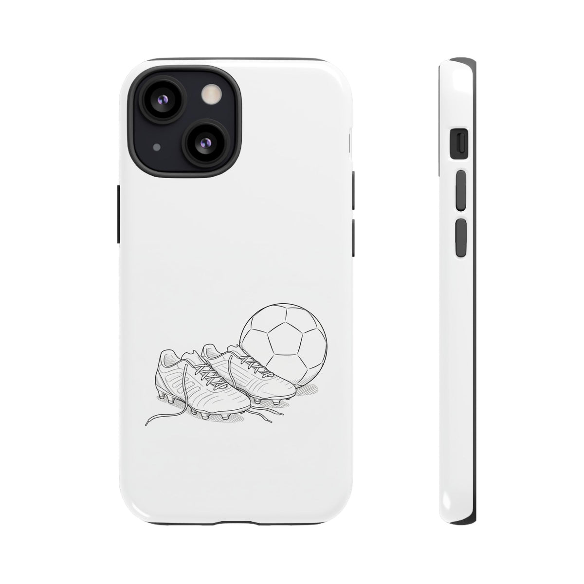 Phone Case, Football Boots & Ball Sketch , Tough Case