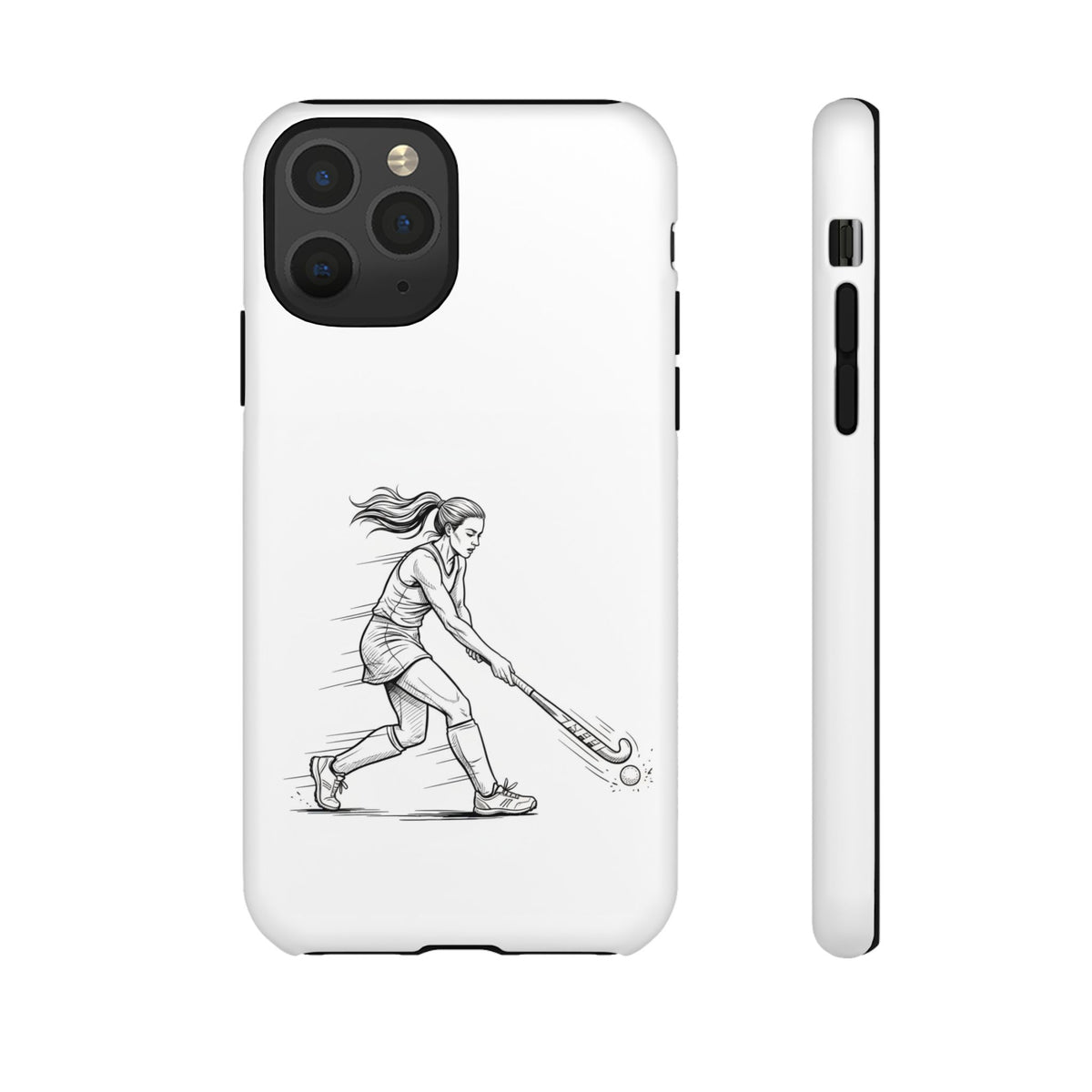 Phone Case, Hockey, Female  Player Minimalist sketch design, Tough Case