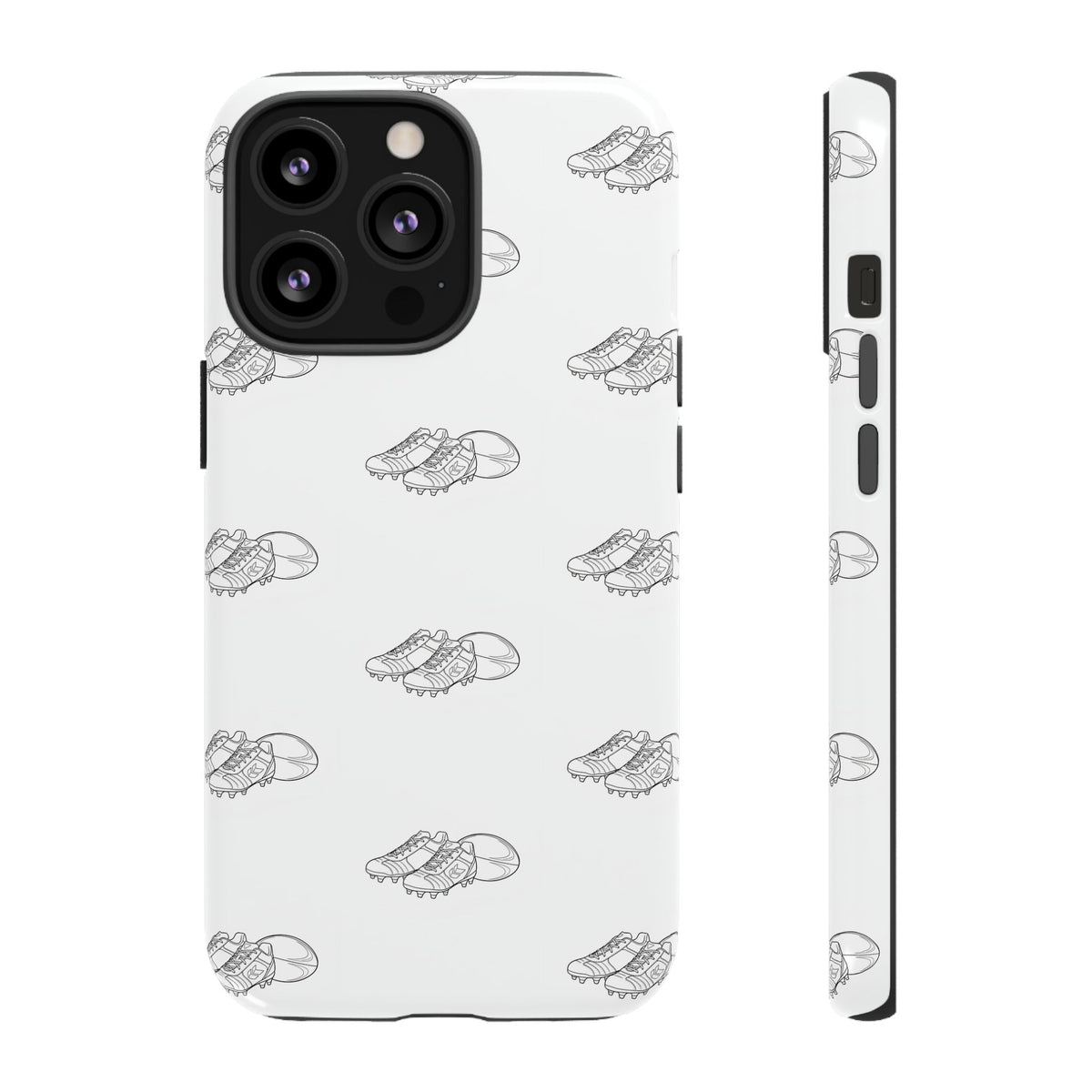 Phone Case Rugby Boots & Ball Repeat Pattern Tough Cases