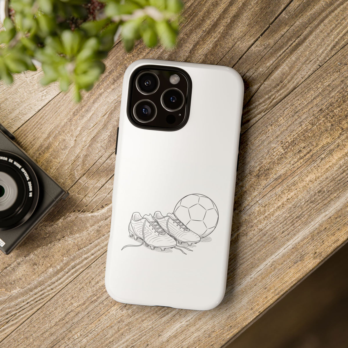 Phone Case, Football Boots & Ball Sketch , Tough Case