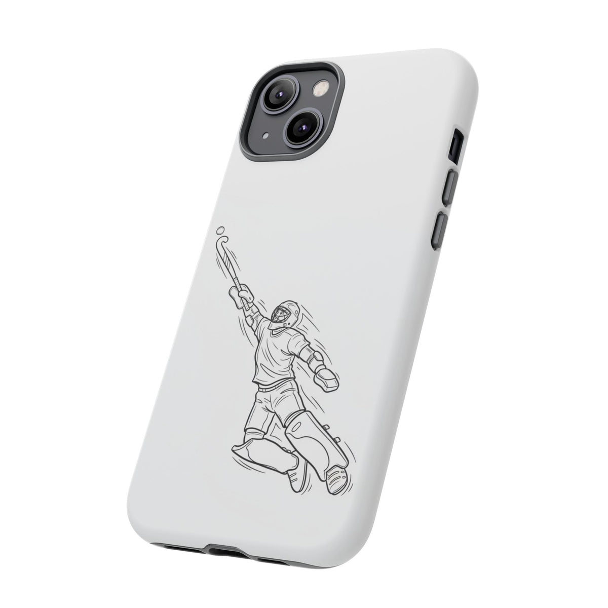 Hockey Goalkeeper Sketch Phone Case — Minimalist Sports Protective Cover