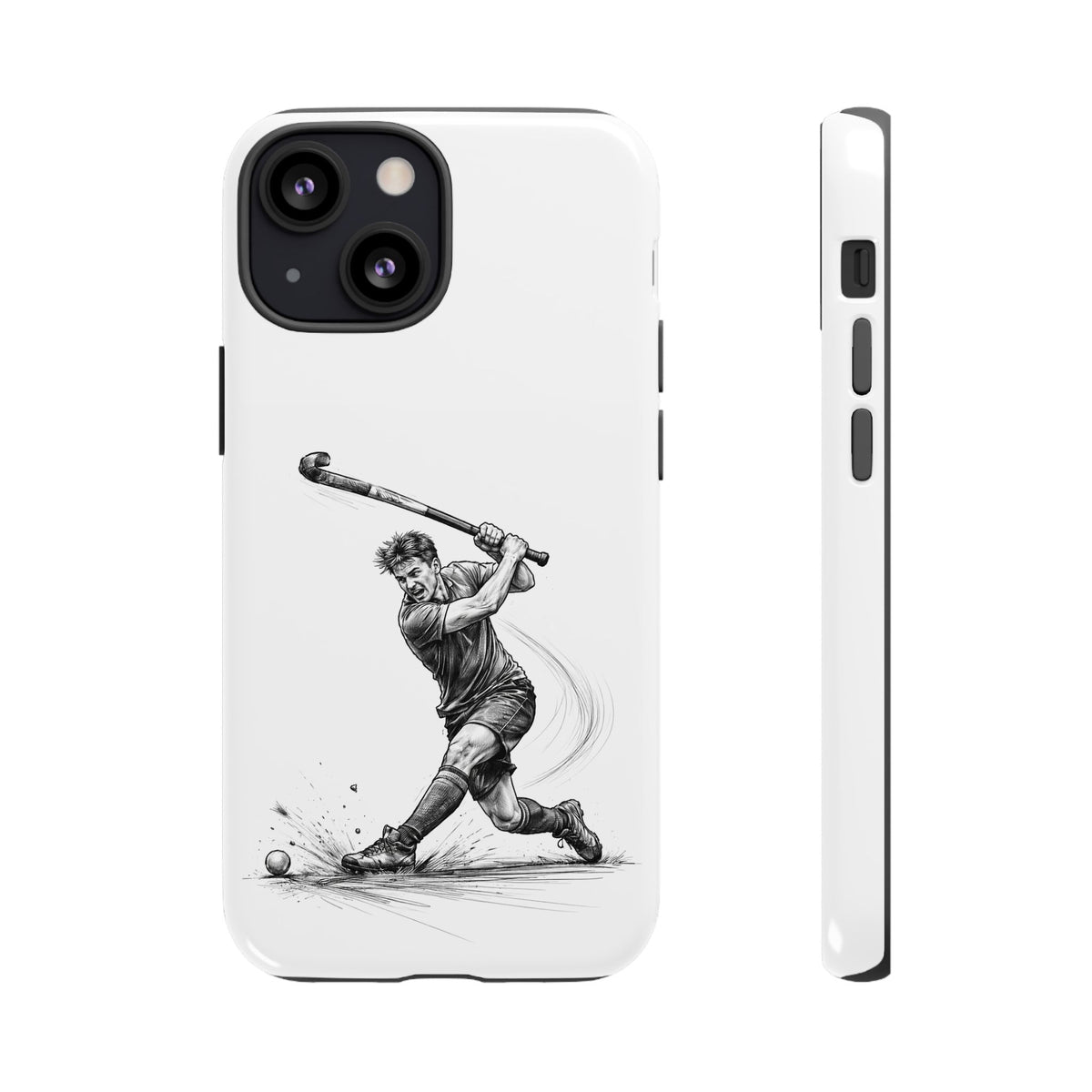 Phone case, Male Hockey Player Tomahawk Sketch,  Tough case