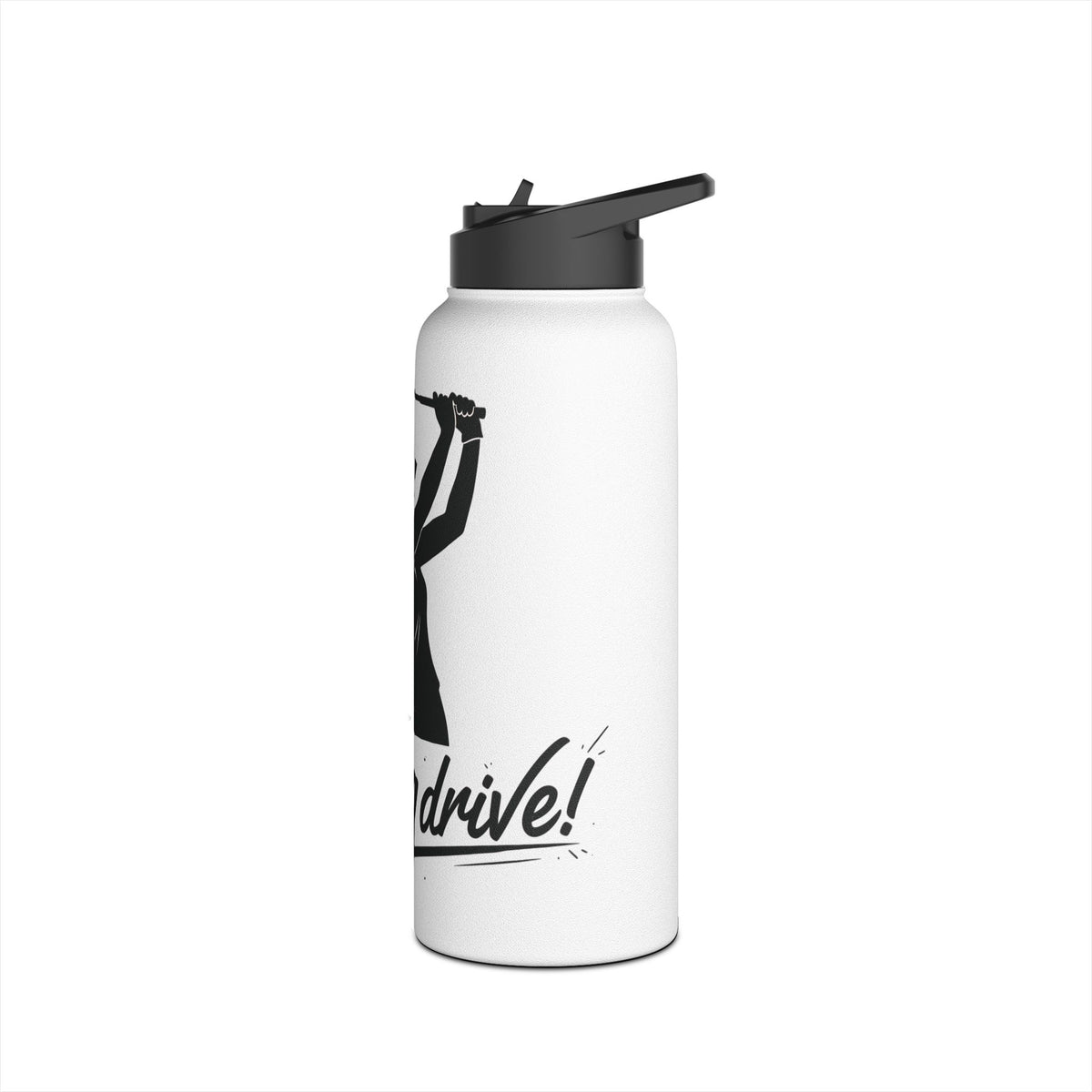 Water Bottle, Golf, Long Drive Female Golfer image, Stainless Steel