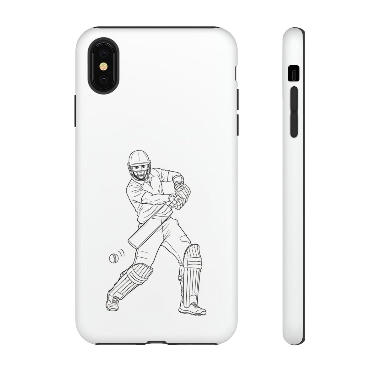 Phone Case, Cricket Batsman Sketch, Tough Case