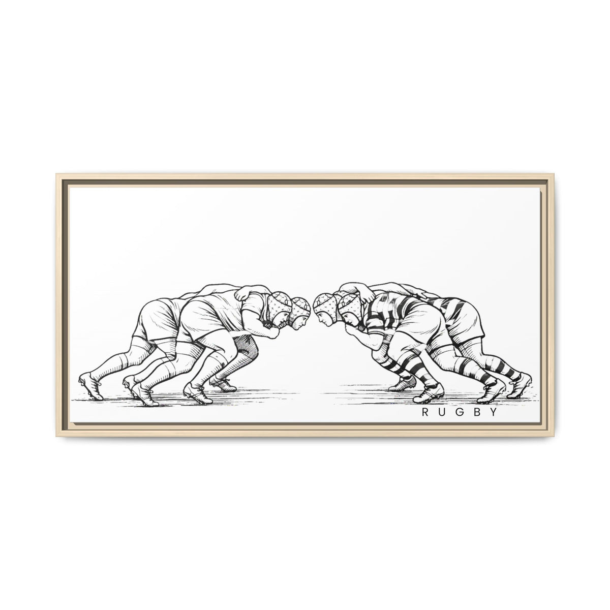 Print, Rugby Scrum,  Matte Canvas Print Framed Art
