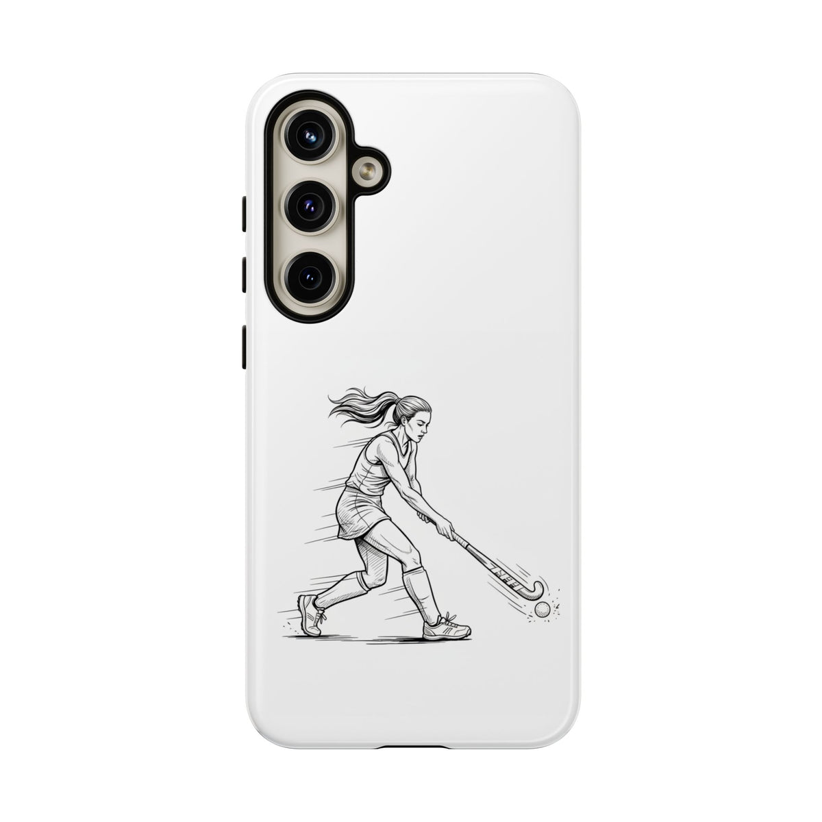 Phone Case, Hockey, Female  Player Minimalist sketch design, Tough Case