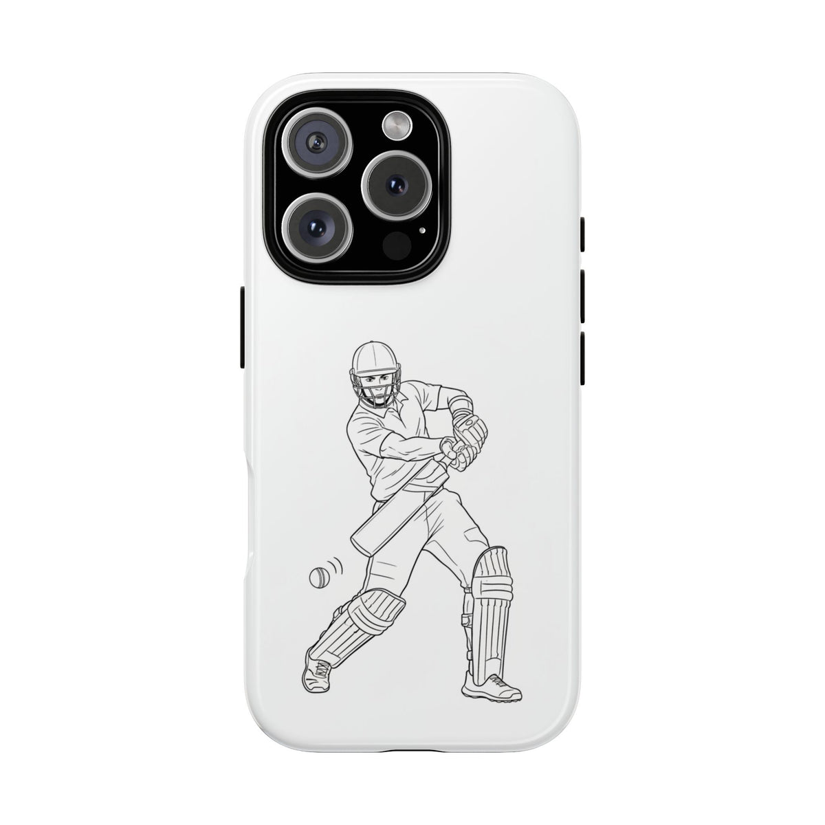 Phone Case, Cricket Batsman Sketch, Tough Case
