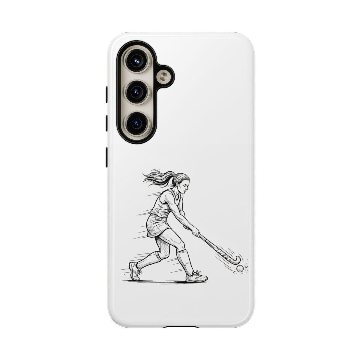 Phone Case, Hockey, Female  Player Minimalist sketch design, Tough Case