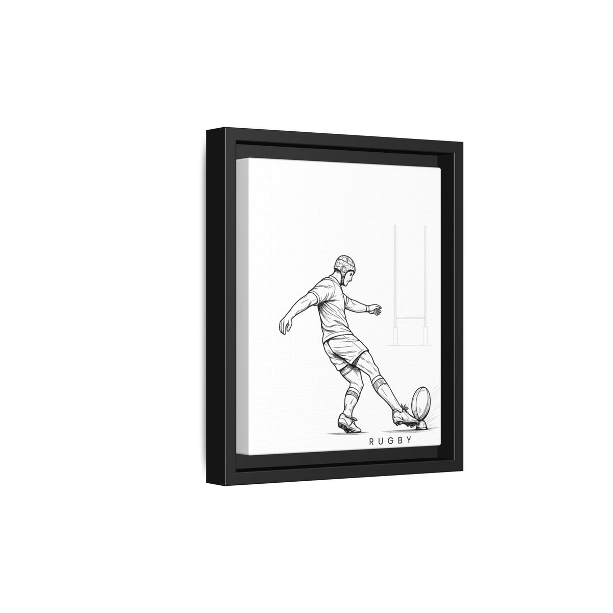 Print, Rugby Conversion Kick, Matte Canvas Print Framed Art