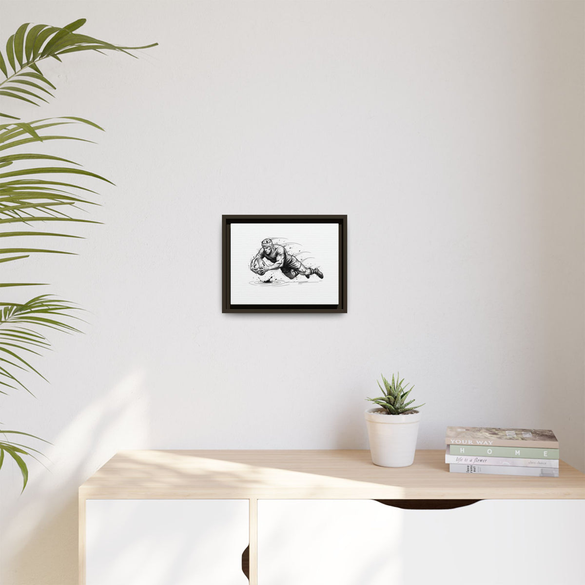 Print, Rugby Try Dive, Matte Canvas Print Wall Art