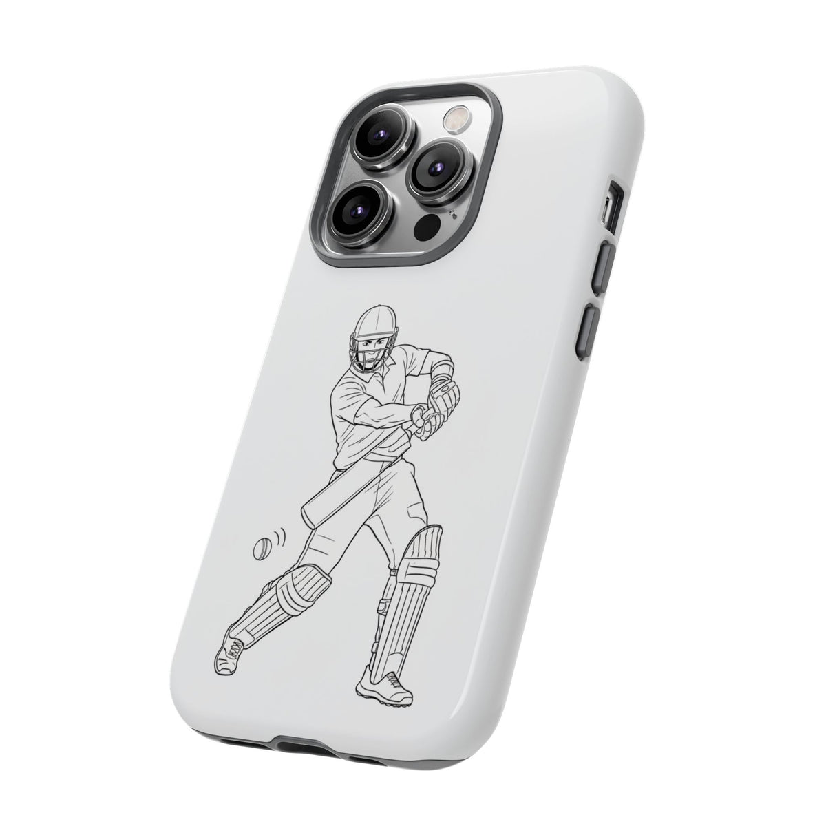 Phone Case, Cricket Batsman Sketch, Tough Case