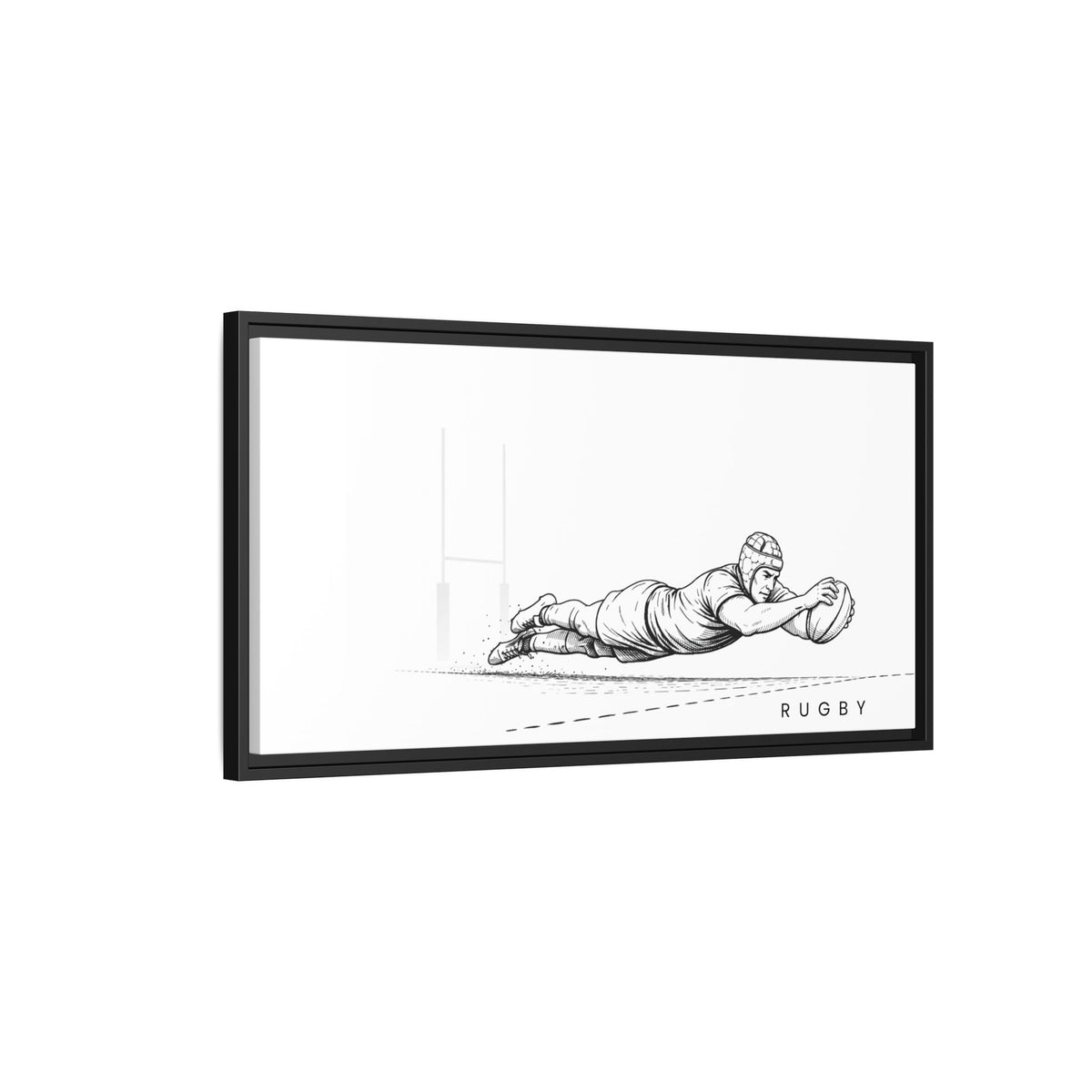 Print, Rugby Try, Matte Canvas Framed Wall Art